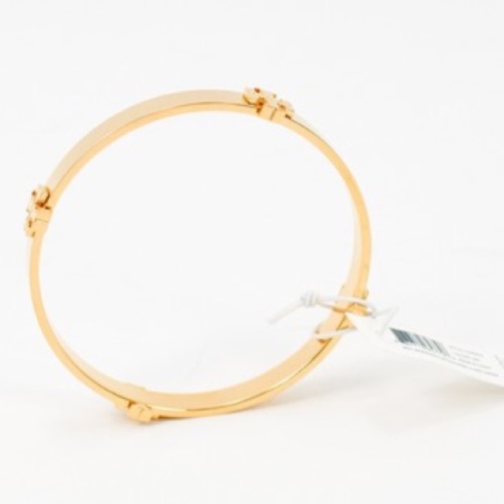tory burch // gold logo bangle - Picture 3 of 5